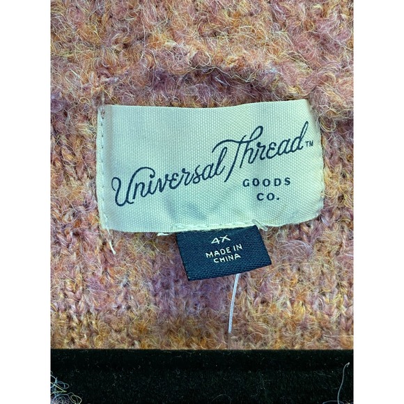 Universal Thread Fuzzy Boucle Knit Sweater Women's 4X Pink Cozy Soft Girl NWT - Picture 3 of 8